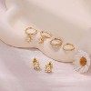 Gold Earrings for Women, 14k Gold Plated Dangle Huggie Earrings for Women Trendy Dainty Gold Hoop Earring Stacks Pearl Chain Drop Cartilage - 4 of 4