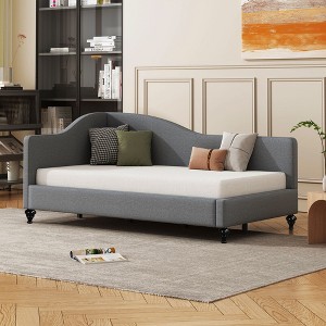 NicBex Twin/Full Size L-Shaped Linen Daybed with Solid Wood Legs for Bedroom,Living Room,Apartment - 1 of 4