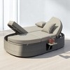 Convertible Outdoor Patio Daybed with Retractable Canopy, Foldable Side Trays, Cushions, and PE Wicker Rattan Frame - 2 of 4