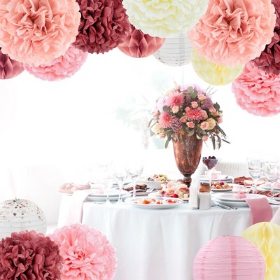 EpiqueOne 22-Piece Pink and Mauve Tissue Paper Party Kit