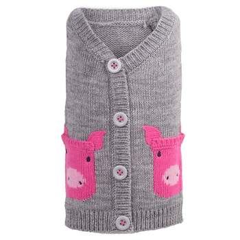The Worthy Dog Pig Pullover Cardigan Sweater