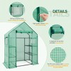 EAGLE PEAK Walk in 3-Tier Greenhouse with Wire Shelves, Portable Green House with 4 Shelves, Clear/Green PE Cover - 4 of 4