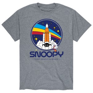 Men's - Peanuts - Snoopy Space Beagle Astronaunt Short Sleeve Graphic T-Shirt - 1 of 4
