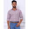 INSPIRE CHIC Men's Long Sleeve Checked Point Collar Plaid Dress Shirt - 4 of 4