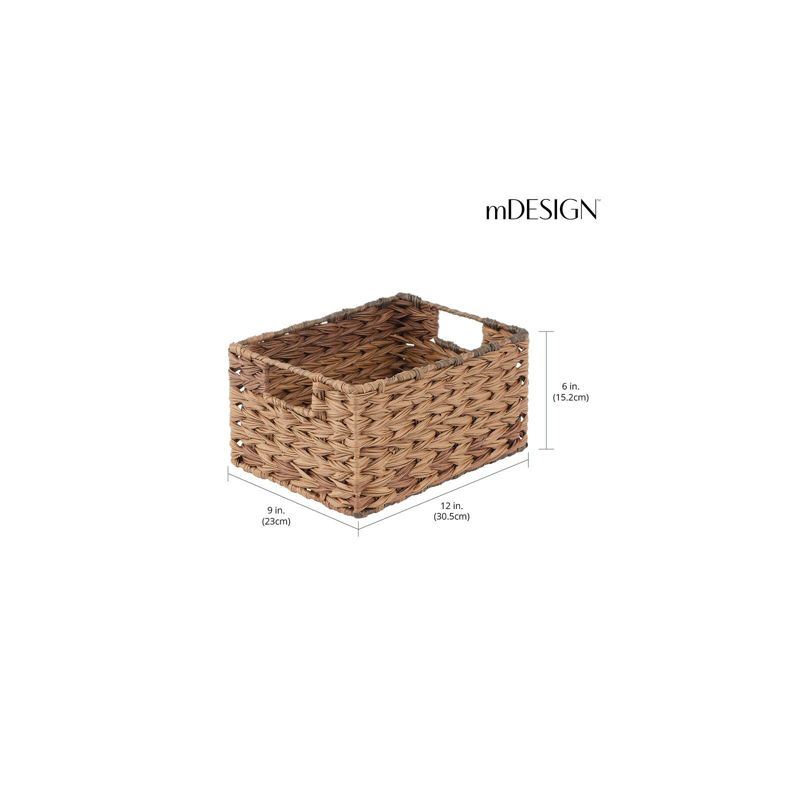 mDesign Woven Farmhouse Pantry Food Storage Bin Basket Box, 4 of 10