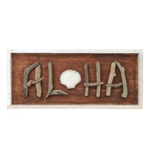 Beachcombers Reclaimed Metal Aloha Sign Wall Coastal Plaque Sign Wall Hanging Decor Decoration For The Beach 18 x 1.25 x 8 Inches. - 1 of 3