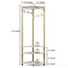 Corner Hall Tree With Shoe Bench Entryway, Corner Coat Rack With 6 Double Hooks, Corner Clothes Rack With Corner Tree With Shoe Bench Shelf - 2 of 4