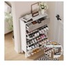 Farmhouse Shoe Storage Cabinet with 2 Flip Drawers - 3 of 4
