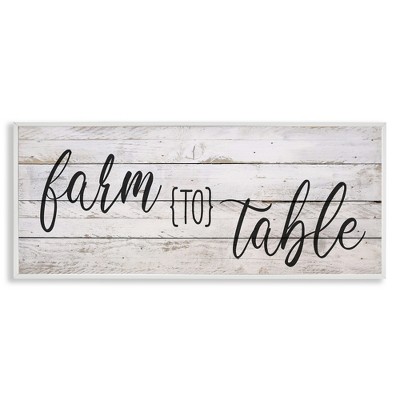 Stupell Industries Planked Style Farm to Table Black Framed Giclee Art