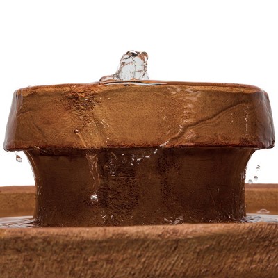 Classic Brown 20" Bird Bath Fountain with LED Light