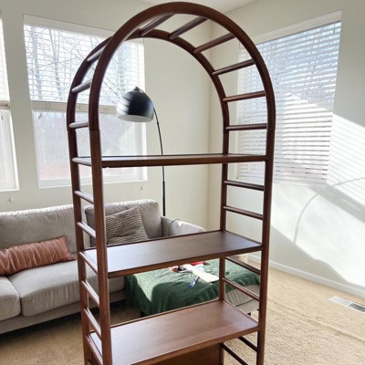 72" Holladay Curved Wooden Bookcase Brown - Threshold™ Designed With