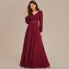 Ever-Pretty Long Sleeve V Neck Empire Waist Beading Maxi Wedding Guest Dress - image 2 of 4