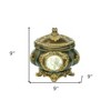 HomeRoots 9" Bronze Gold And White Resin Floral Scroll Jewelry Box With Lacquer and High-Gloss Finishes - 3 of 4