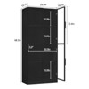FONTOI Freestanding Storage Cabinet with Glass Doors, Display Case with 4-Tier Storage Shelves for Kitchen, Collectibles Black, 15.7"*68.3"*29.9" - 3 of 4