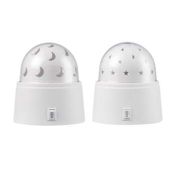 Globe Electric 2pk Rotating Star and Moon LED Integrated Projector Night Lights