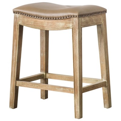 New Pacific Direct Elmo Bonded Leather Counter Bar & Counter Stools, Vintage Taupe