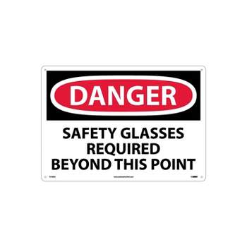 National Marker Danger Safety Glasses Required Beyond This Point 14X20 .040 Aluminum D108AC