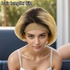 Unique Bargains Women's Straight Short Hair Wig 13x4x1in 150 Real Human Hair 6in 1 Pc - 4 of 4