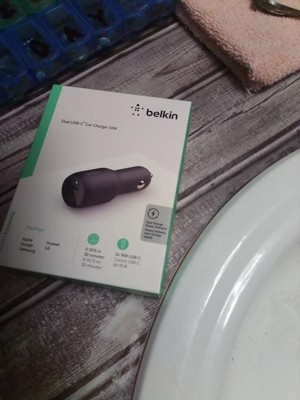 Belkin 2A/36W 2-port USB-C Car Charger - Black