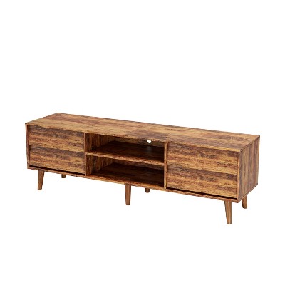 Dexmalle 63 Inch TV Stand Features Vintage-style and Bevel Design