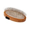 Bass Pet Brushes Style & Detangle Pet Brush with 100% Premium Alloy Pin Pure Bamboo Handle Palm Style Dark Bamboo - 3 of 4