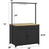 Cabihome 42" Island, Heavy-Duty Multi-Functional Kitchen Cart with 2-Tier Shelves, 5 Hooks, and Solid Wood Construction - Ideal for Kitchen, Dining - 4 of 4