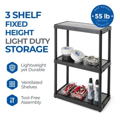 Kids' Playroom 3-Shelf Black Storage Organizer for Toys
