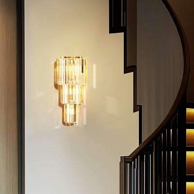 3/5 Layer Crystal Wall Sconces Living Room Bedroom Crystal Lamps Light Fixtures