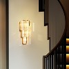 3-Layer Wall Crystal Sconce Lamp Bedroom Wall Light Fixture with Long Crystals - 2 of 4