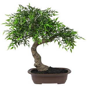 Northlight 18" Bonsai Artificial Potted Plant - Green/Brown - 1 of 4