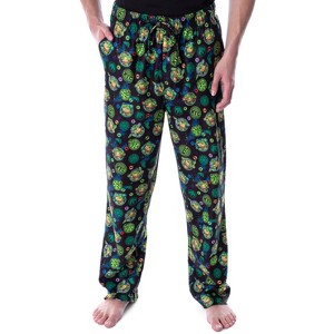 Nickelodeon Men's Teenage Mutant Ninja Turtles TMNT Character Pajama Pants Black - 1 of 4