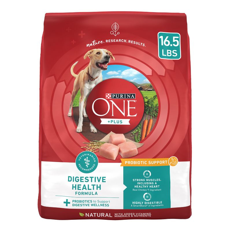 Purina ONE SmartBlend Digestive Health with Probiotics Chicken Adult Dry Dog Food, 1 of 9
