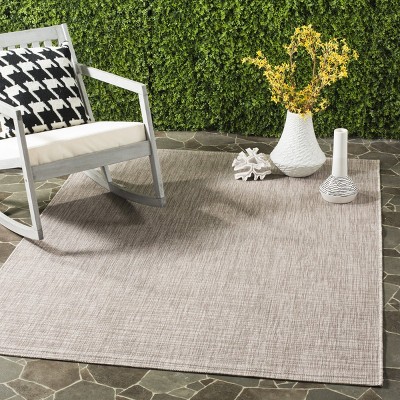 Light Brown Synthetic Rectangular Outdoor Area Rug