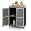 WELLFOR 58 gal 2 Shelf Wood Workstation Deck Box Gray - 2 of 4