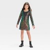 Girls' Long Sleeve Sequin A-Line Dress - art class™ - image 3 of 3