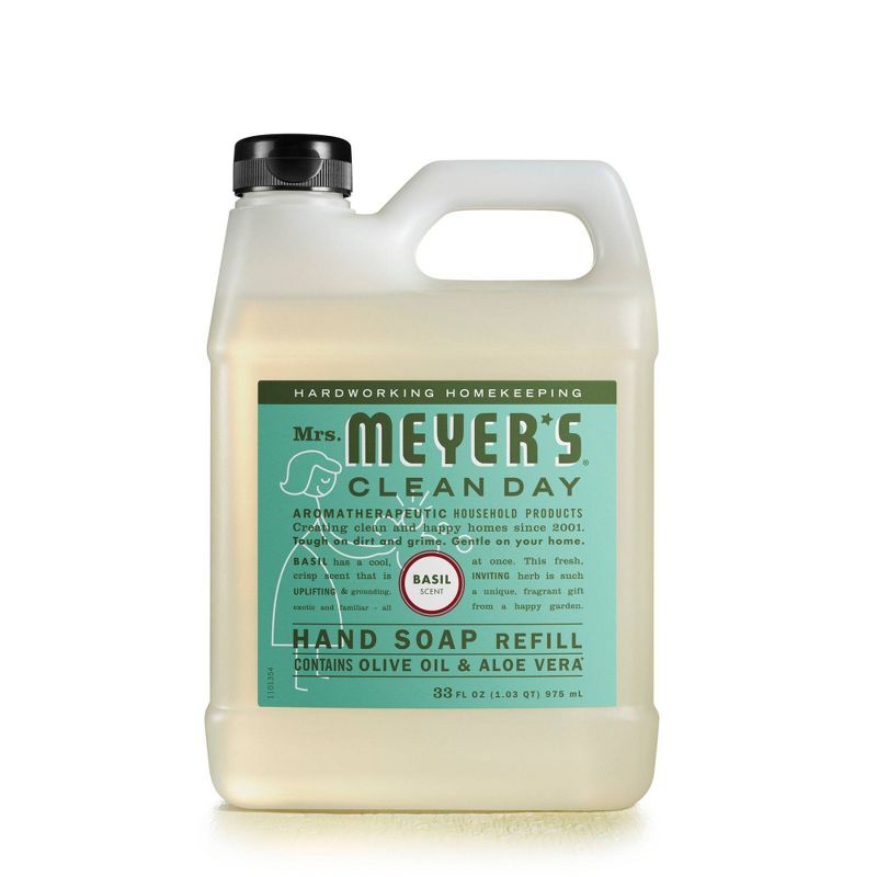 Mrs. Meyer&#39;s Clean Day Basil Scented Liquid Hand Soap Refill - 33 fl oz, 1 of 7