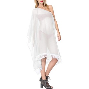 LA LEELA Women's Summer Vacation Beachwear Swim Suit Loose Flowy Holiday Swimwear Bathing Suit Beach Dress Cover Ups - 1 of 4
