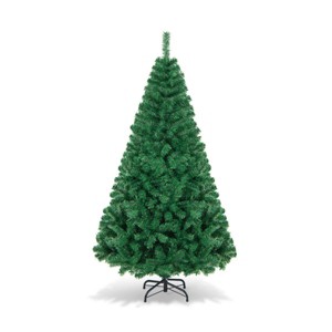 Eco-Friendly Artificial Christmas Tree with Full PVC Branches, Stable Metal Stand, Easy Setup Design for Indoor and Outdoor Holiday Décor - 1 of 4