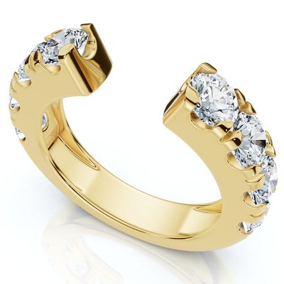 Pompeii3 2Ct Lyric Diamond Open Guard Ring Wedding Band 14k Gold or Platinum Lab Created