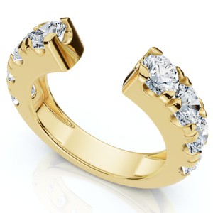 Pompeii3 2Ct Lyric Diamond Open Guard Ring Wedding Band 14k Gold or Platinum Lab Created - 1 of 4
