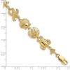 Black Bow Jewelry 14k Yellow Gold Sea Life Theme Bracelet - 7.25 Inch - 4 of 4