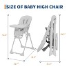 Baby High Chair, Foldable Feeding Chairs for Babies and Toddlers, Adjustable Height/Backrest/Footrest, Removable Tray, Fast Folding Kids Chair - 2 of 4