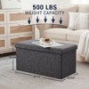 Ornavo Home Foldable Tufted Linen 30" Inch Bench Storage Ottoman - 2 of 4