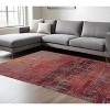 Red and Gray Abstract Non Skid Area Rug - 2 of 4