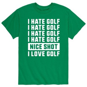 Men's - Instant Message - I Hate Golf Nice Shot I Love Golf Short Sleeve Graphic T-Shirt - 1 of 4
