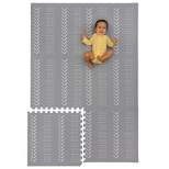 CHILDLIKE BEHAVIOR 72" x 48" Baby Crawling Play Mat With Interlocking Floor Tiles, X-Large Grey