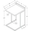 Monarch Specialties Accent Table C-Shaped End Side Snack Living Room Bedroom Metal Laminate Grey Chrome Contemporary Modern - 4 of 4