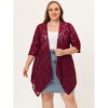 Women's Plus Size Draped Shawls Lightweight Open Front Lace Date Cardigans - Agnes Orinda - 3 of 4