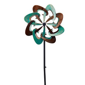 Southern Patio 36"H Pinwheel Wind Spinner in Rust Patina Finish - Southern Patio - 1 of 4