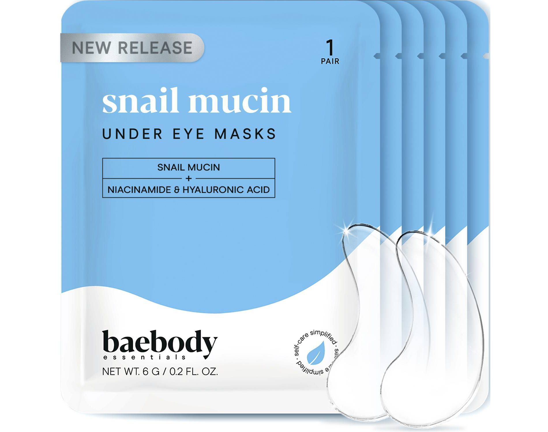 Baebody Snail Mucin Under Eye Masks - 6ct: Paraben-Free, Sulfate-Free, Vegan, With Hyaluronic Acid